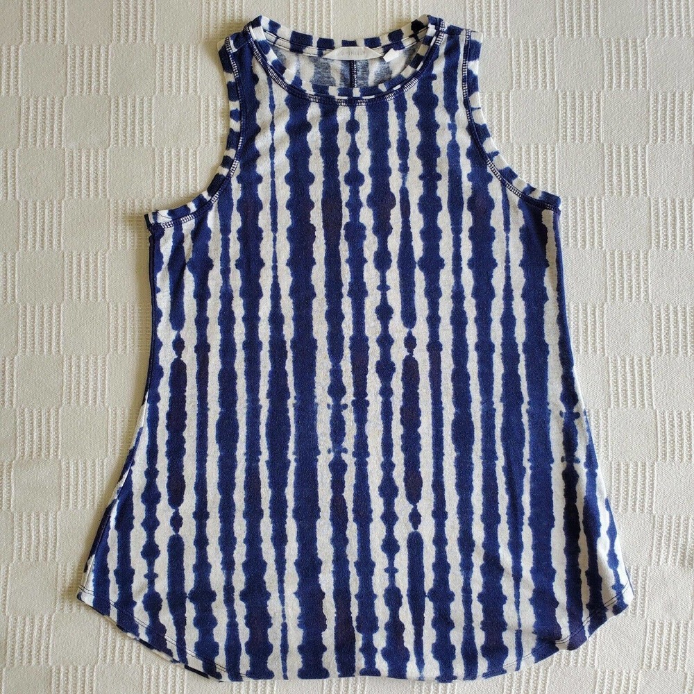 ATHLETA | Breezy Tank Top | White and Blue Tie Dye | Small